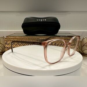 Vogue - Transparent Pink & Brown Rx Eyeglass Frames - EUC